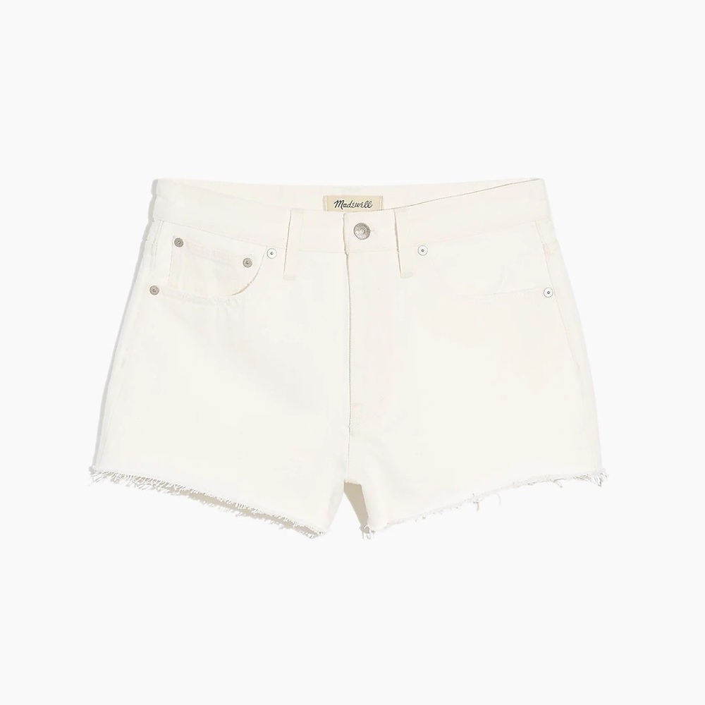 Madewell Relaxed Denim Shorts in Tile White